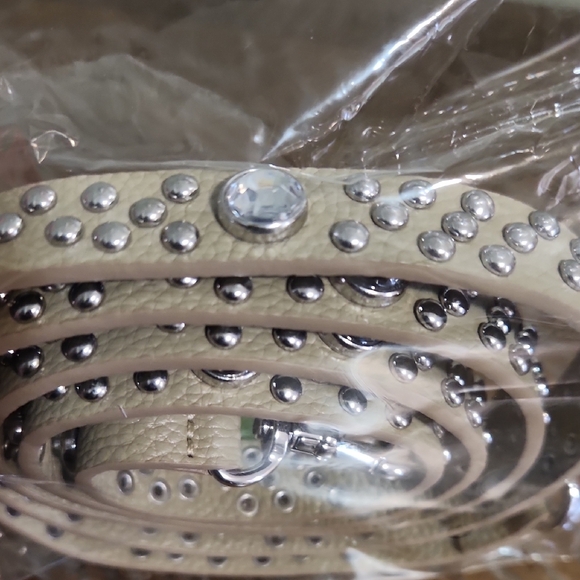 Purse Replacement Strap - Studded Beige with Bling - Picture 4 of 5